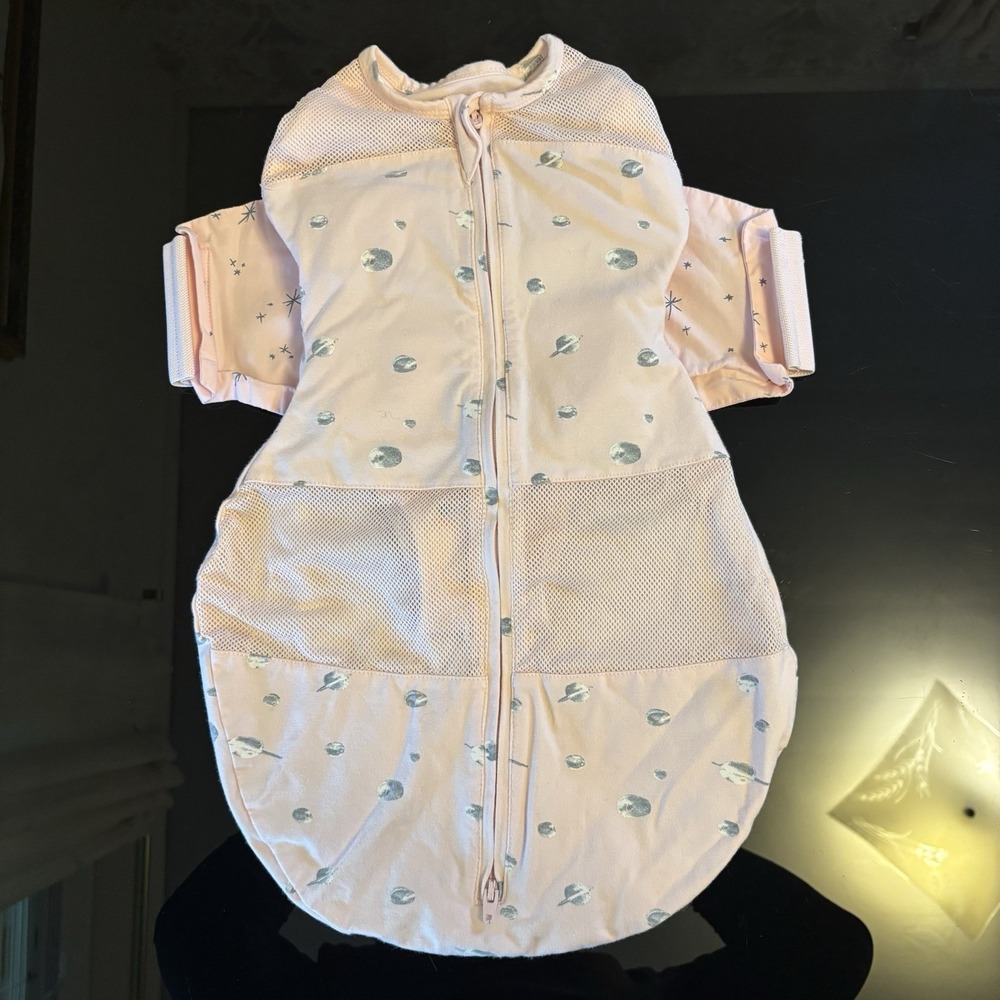 Unbranded Pink Planet Print Baby Sleep Sack Swaddle